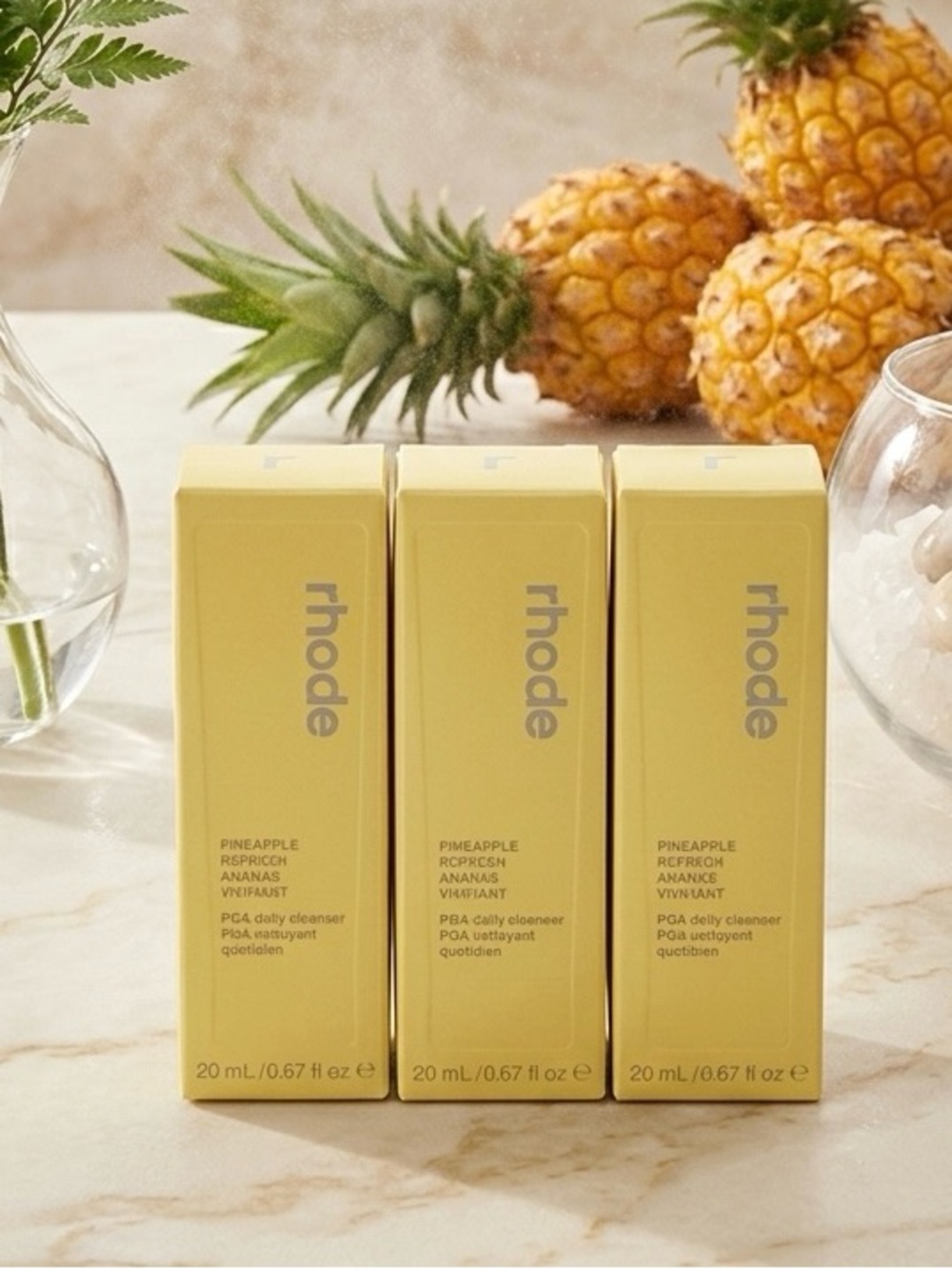 Set of 3 RHODE Pineapple Daily Cleanser 20mL each